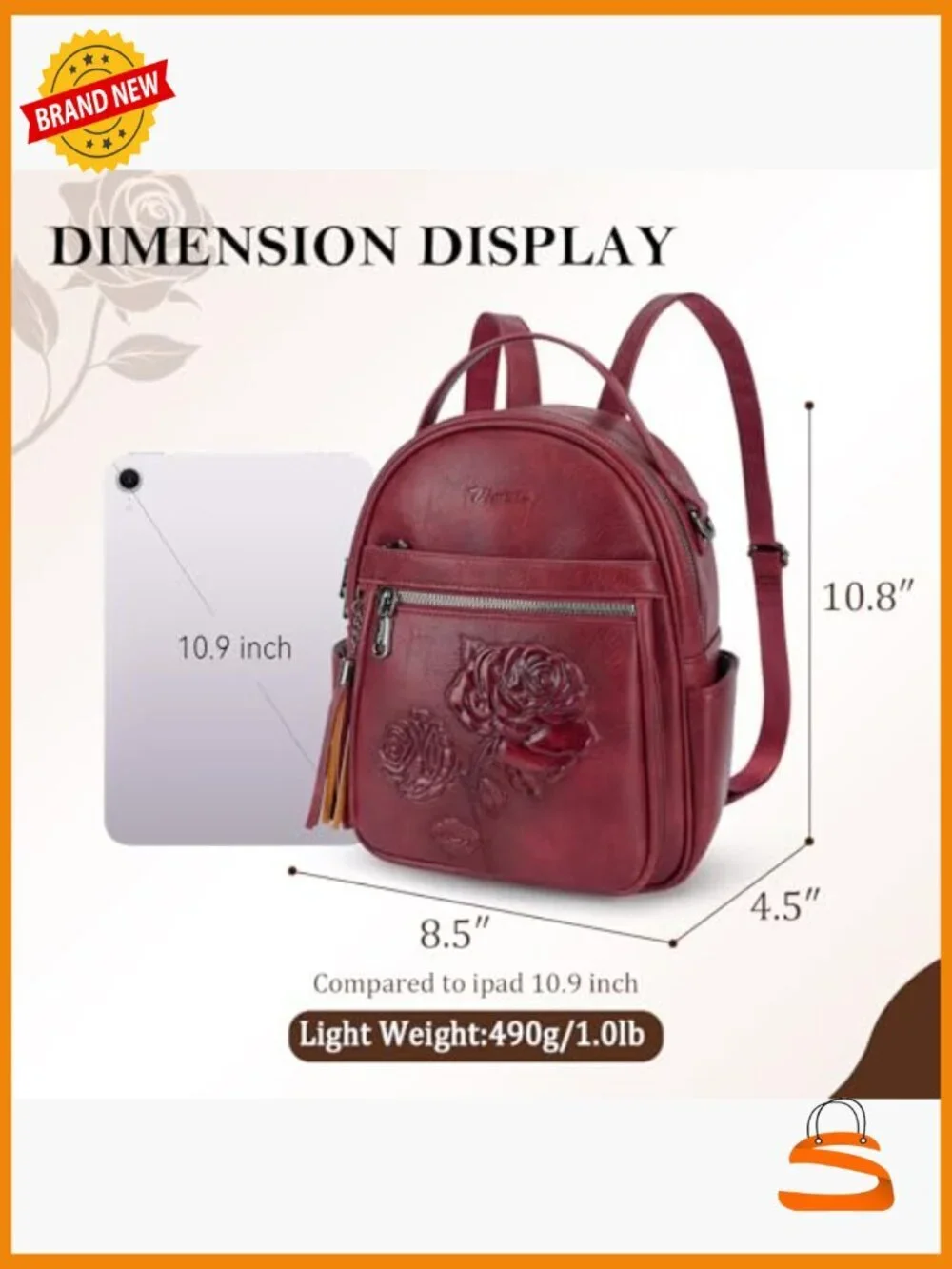Mini Embossed Vegan Leather Backpack Purse Fashion Daypack Shoulder Handbag